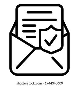 Data protection icon. Outline data protection vector icon for web design isolated on white background