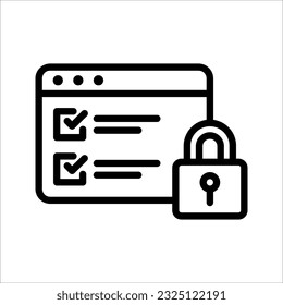 Data Protection icon, privacy, and internet security vector concept, vector illustration on white background