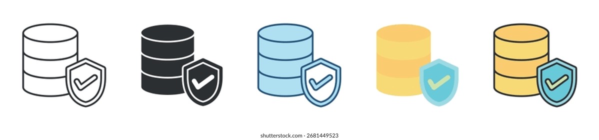 Data Protection Icon Set Multiple Style Collection