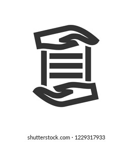 Data protection icon in thick outline style. Black and white monochrome vector illustration.