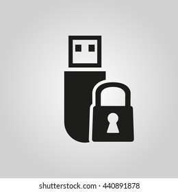 The data protection icon. Transfer and connection symbol. UI. Web. Logo. Sign. Flat design. App. Stock vector