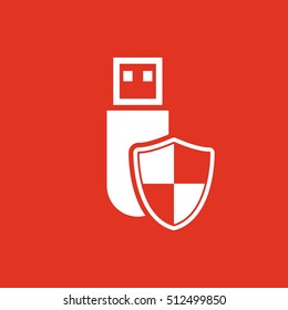 The data protection icon. Transfer and connection, data protection symbol. UI. Web. Logo. Sign. Flat design. App. Stock vector