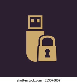 The data protection icon. Transfer and connection, data protection symbol. UI. Web. Logo. Sign. Flat design. App. Stock vector