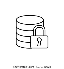 data protection icon vector illustration. line style data protection icon design. isolated on white background