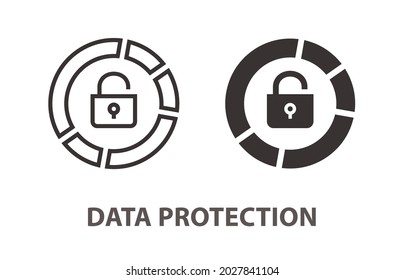 Datenschutzsymbol. Vektorgrafik einzeln auf Weiß.