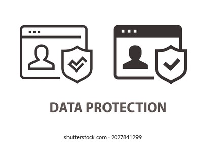 Data protection icon. Vector illustration isolated on white.