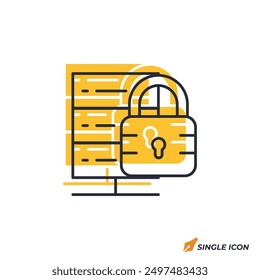 Icono de protección de datos Ilustración vectorial. Símbolo de protección de datos aislado sobre fondo blanco