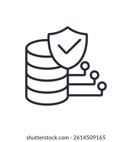 data protection icon. vector.Editable stroke.linear style sign for use web design,logo.Symbol illustration.