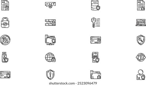 Data protection icons High-Quality Vector Icons Collection with Editable Stroke. Ideal for Professional and Creative Projects.