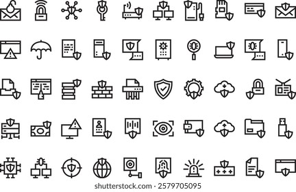 Data protection icons High-Quality Vector Icons Collection with Editable Stroke. Ideal for Professional and Creative Projects