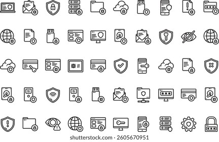 Data protection icons High-Quality Vector Icons Collection with Editable Stroke. Ideal for Professional and Creative Projects