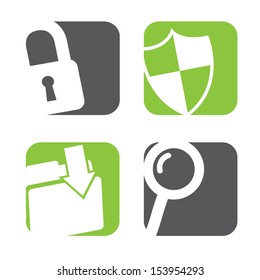 data protection icons over white background vector illustration 