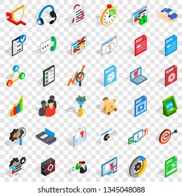 Data protection icons set. Isometric style of 36 data protection vector icons for web for any design