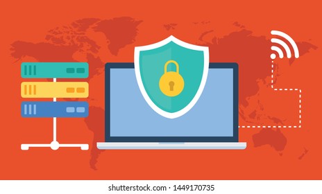 Data protection. Internet security, privacy access with password