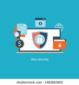 Data protection. Internet security, privacy access with password