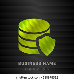 Data Protection Lime Green and Black silk fashion premium icon / Logo