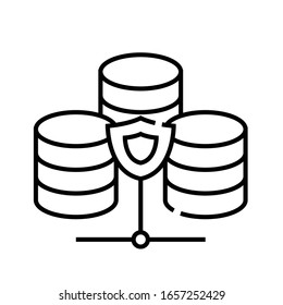 Data protection line icon, concept sign, outline vector illustration, linear symbol.