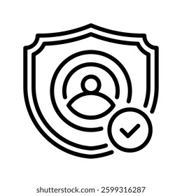 Data Protection line icon. linear style sign for mobile concept and web design. Outline vector icon. Symbol, logo illustration. Vector graphic
