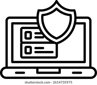 Data Protection Line Vector Icon Design