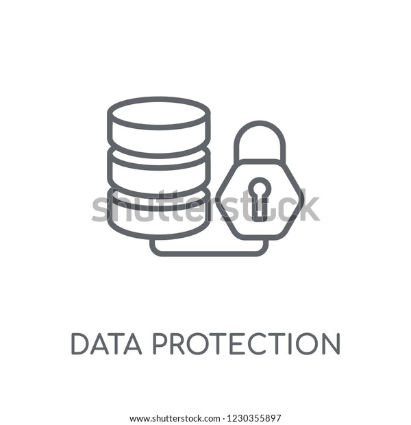 Data protection linear icon. Modern outline\
Data protection logo concept on white background from Internet\
Security and Networking\
collection.
