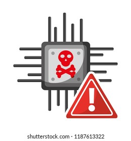 data protection motherboard circuit danger alert sign