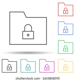icono de estilo multicolor de protección de datos. Línea delgada simple, contorno vector de nuevas tecnologías iconos para ui y ux, sitio web o aplicación móvil
