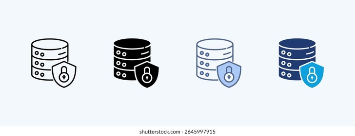 Data Protection Multiple Style Icon Vector Illustration