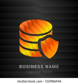 Data Protection Orange, Yellow and Black silk fashion premium icon / Logo