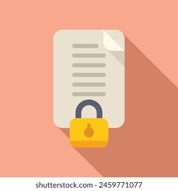 Data protection padlock icon flat vector. Copyright protect. Data justice