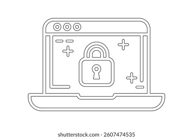 Data Protection Padlock Symbol, padlock security icon vector, secure padlock symbol design, digital lock icon, privacy protection lock symbol, encrypted data padlock icon