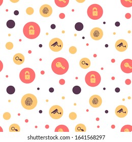 Data protection and personal security vector seamless pattern