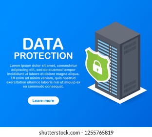 Data Protection, privacy, and internet security. Vector stock illustration.