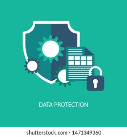 Data Protection, privacy, and internet security flat vector concept