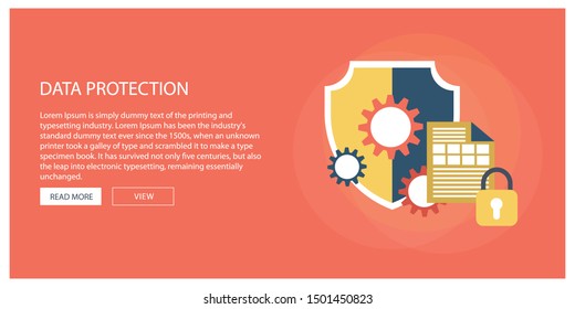 Data Protection, privacy, and internet security flat vector concept