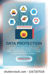Data Protection, privacy, and internet security flat vector concept