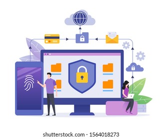 Data protection, privacy, data security and internet security concept