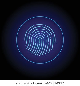 Data protection privacy.Cyber security network.Digital security.security guard. Touch the future. Futuristic fingerprint.
