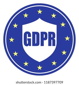 Data protection regulation sign on white background