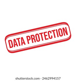 Data protection. Rubber stamp design. VECTOR ILLUSTRATION.