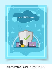 Data Protection For Security Concept For Template Of Banners, Flyer, Books Cover, Magazine