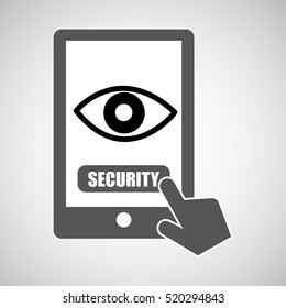 data protection smartphone eye surveillance graphic vector illustration eps 10