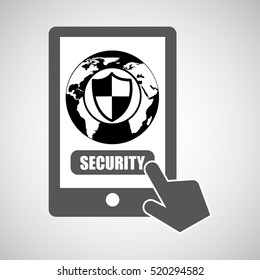 data protection smartphone globe safety vector illustration eps 10