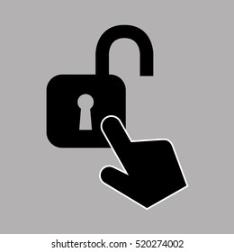 data protection smartphone padlock open icon vector illustration eps 10