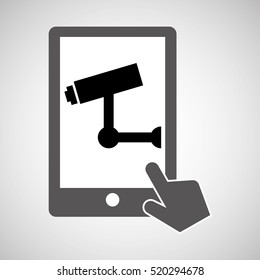 data protection smartphone surveillance camera vector illustration eps 10