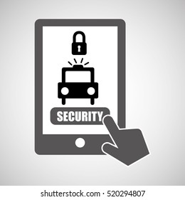 data protection smartphone warning alert icon vector illustration eps 10