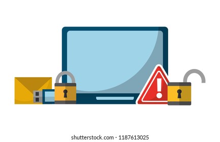 data protection tablet alert danger message