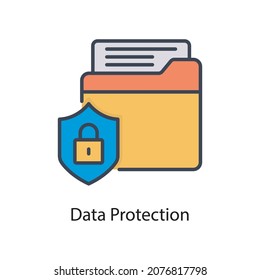 Data Protection vector fill outline Icon Design illustration. Web And Mobile Application Symbol on White background EPS 10 File