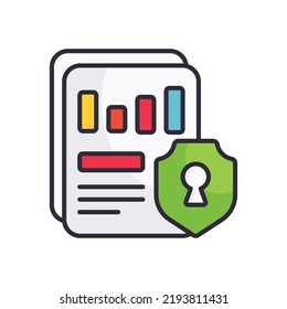Data Protection vector Filled Outline Icon Design illustration on White background. EPS 10 File 