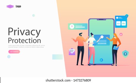 Data Protection Vector Illustration Concept, Suitable for web landing page, ui, mobile app, editorial design, flyer, banner, and other related occasion