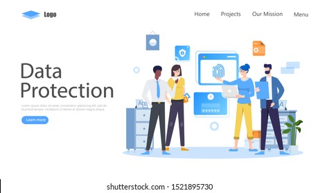 Data Protection Vector Illustration Concept, Suitable for web landing page, ui, mobile app, editorial design, flyer, banner, and other related occasion